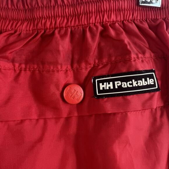 Helly Hansen L Large Rain Pants Red Packable Nylon Water Resistant Pull On - Picture 7 of 16